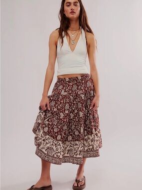 Free People In Full Swing Midi Skirt